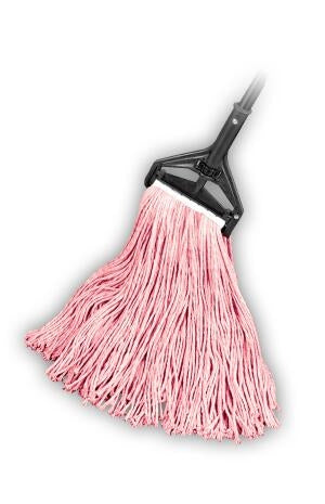 Cut End Wet Mop, Cotton/Poly Blend, Red, 5" headband, #32 X-Large